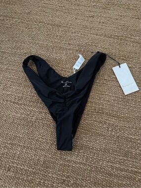 LOVEWAVE The Stassi Bikini Bottom V-Front Ruched Swim M NWT